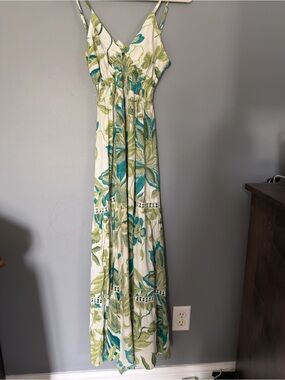 Angie Maxi Jumpsuit with Teal & Olive Floral Print